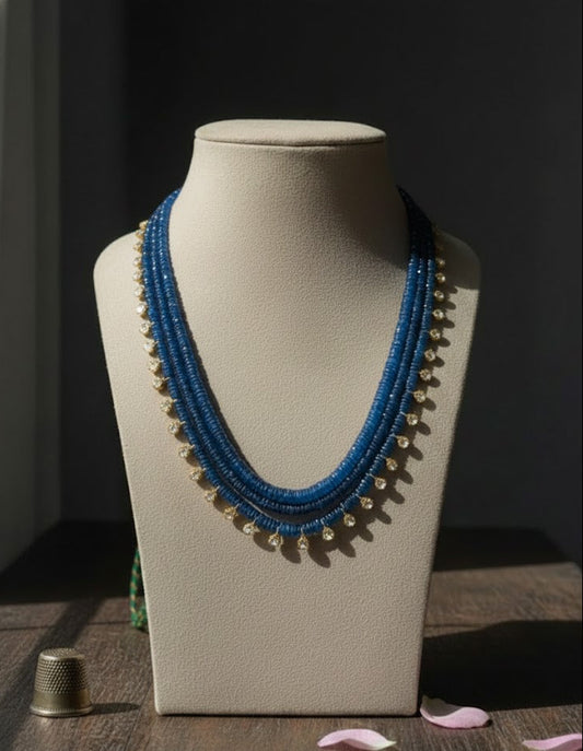 Iolite-blue Polki necklace