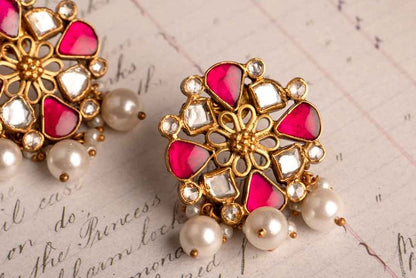 Silver Rose Jardin Ear Studs