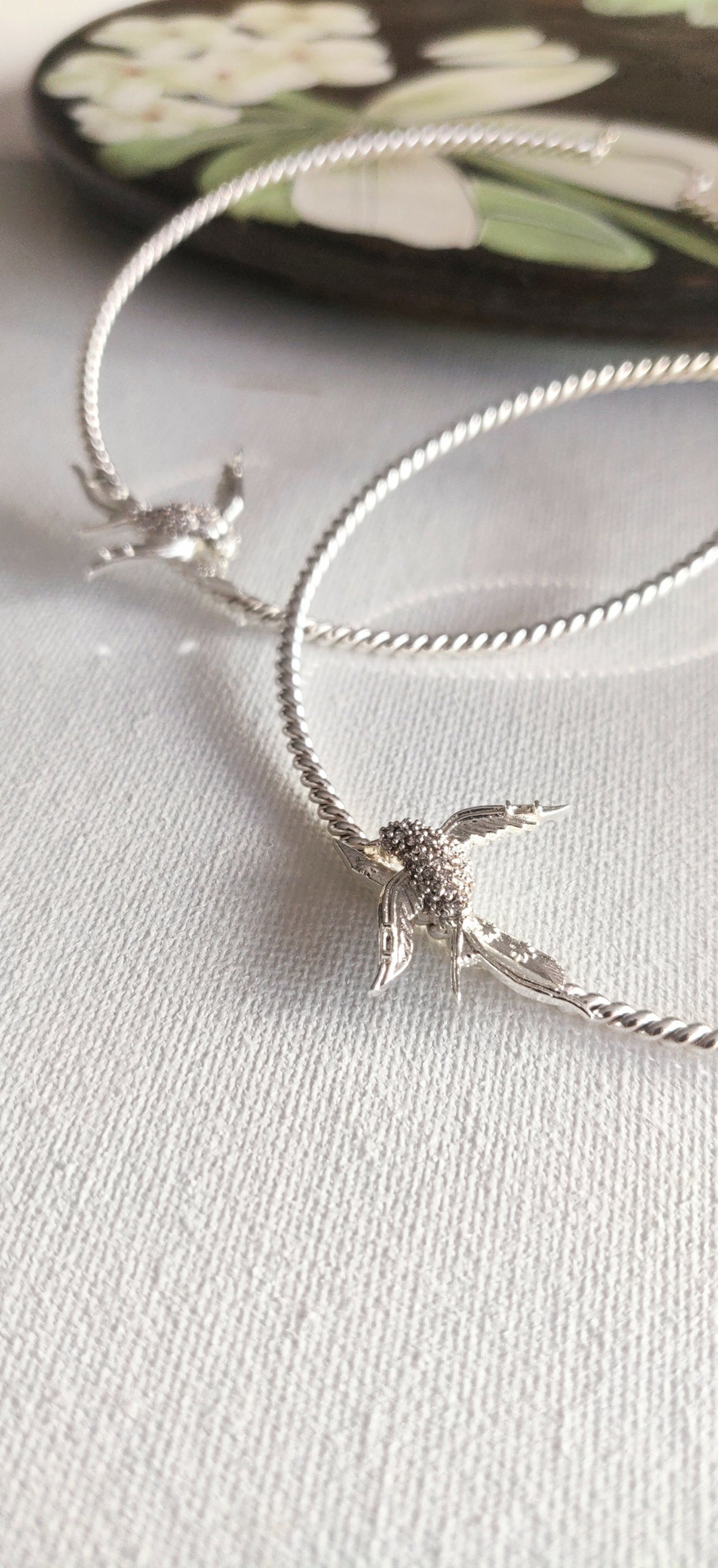 Holy Dove Earring in White Gold Tone