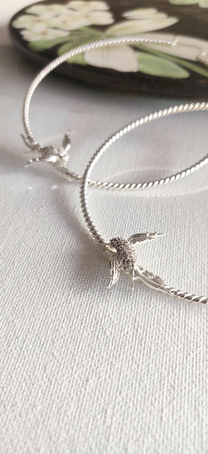 Holy Dove Earring in White Gold Tone