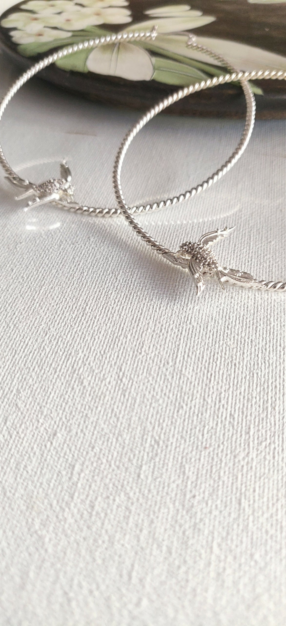 Holy Dove Earring in White Gold Tone