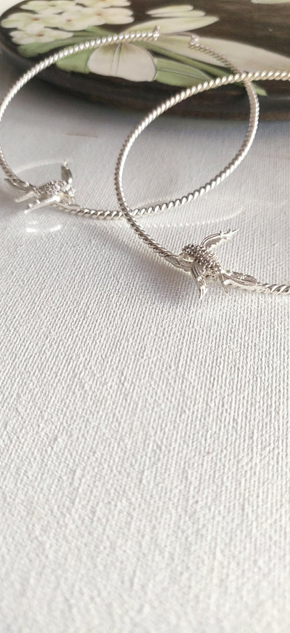 Holy Dove Earring in White Gold Tone