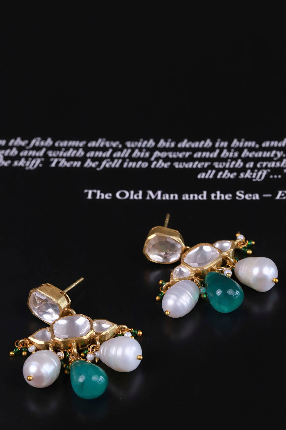 Silver Noori Polki Necklace Set with Earring