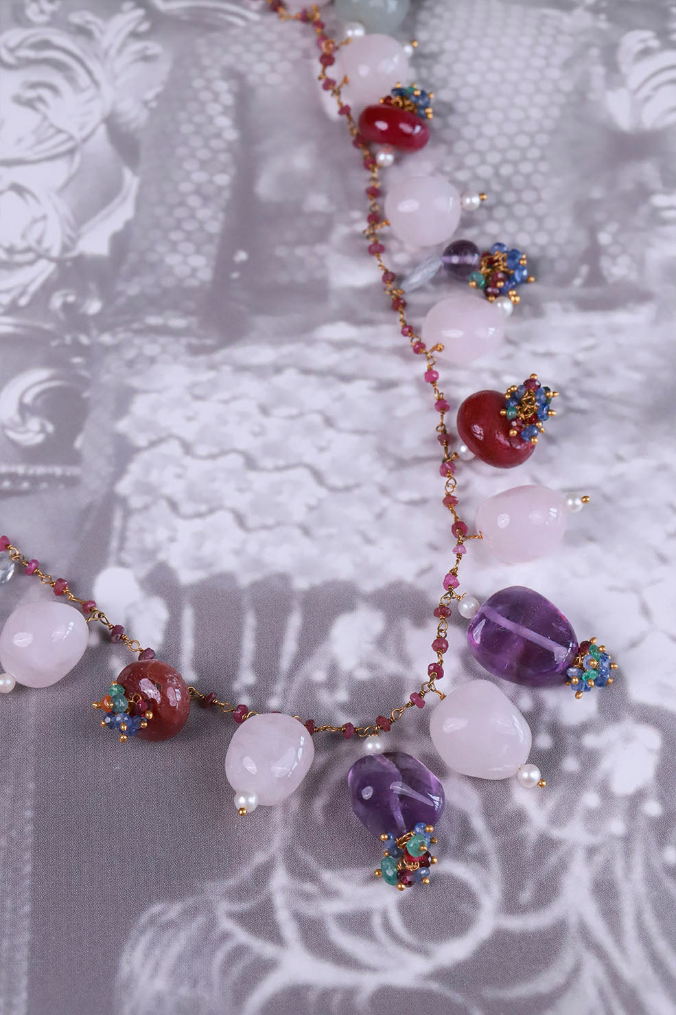 Nova Silver Gemstone Necklace