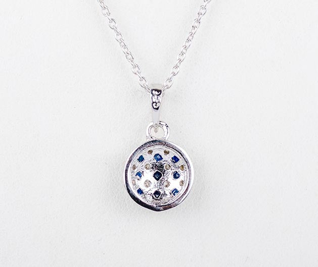 Silver Blue Shield Pendant