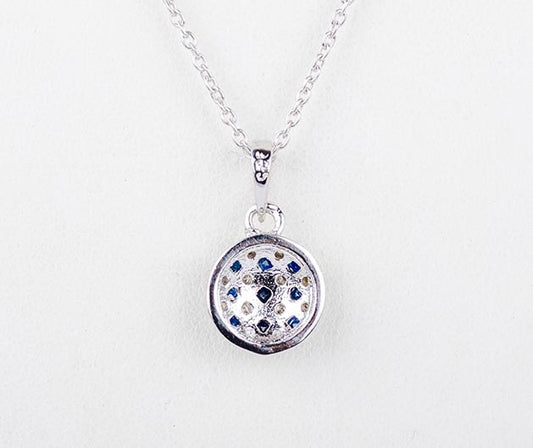 Silver Blue Shield Pendant