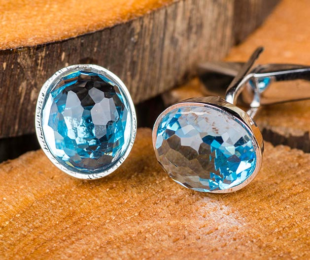 Silver Topaz Cufflink