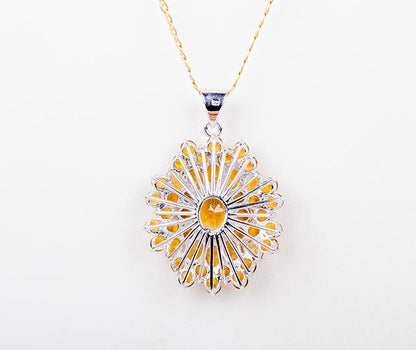 Silver Sunkissed Citrine Topaz Pendant