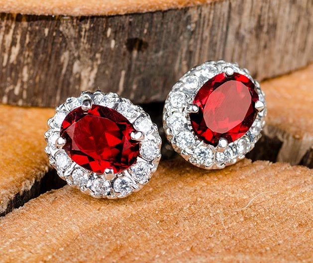Silver Garnet Cufflink