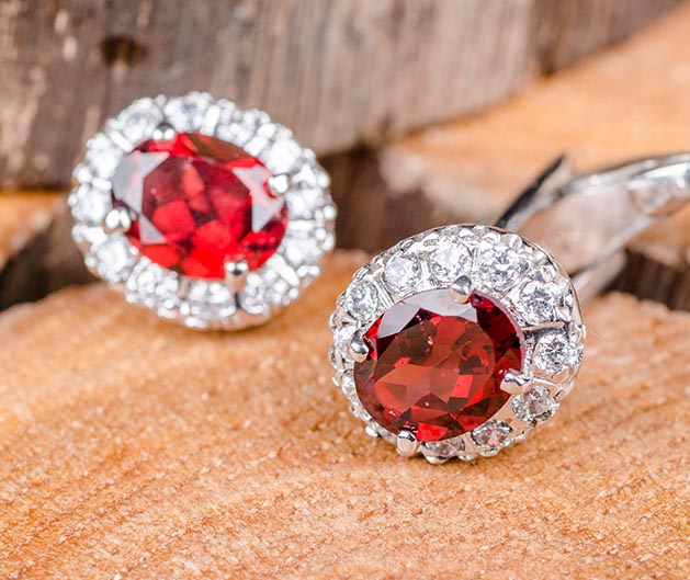 Silver Garnet Cufflink