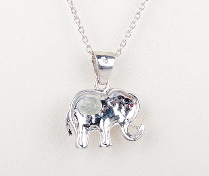 Silver Blue Elephant Pendant