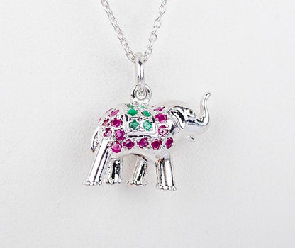 Silver Elephant Calf Pendant