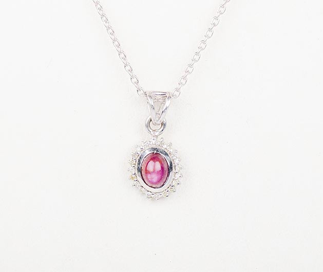 Silver Rubystar Diamond Pendant