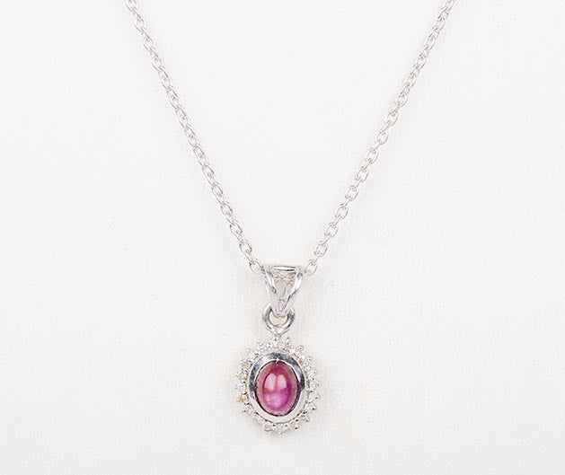 Silver Rubystar Diamond Pendant